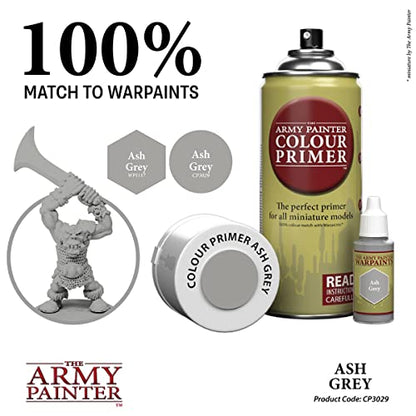 The Army Painter, Colour Primer Ash Grey, 400 ml acrylic spray - color: Ash Grey