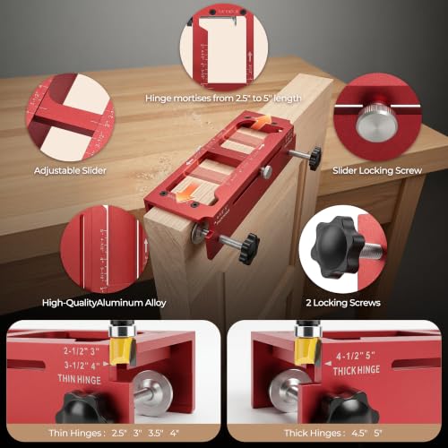 Door Hinge Jig & Lock Installation Kit, Aluminum Alloy Jig