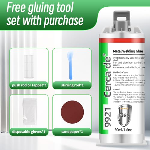Metal Glue，Heavy Duty Waterproof epoxy Adhesive，Suitable for bonding Metals, Steel, Iron, Aluminum, Plastics, Ceramics, and Materials，Professional Bonding of Various Metal items1.6oz.
