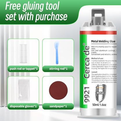 Metal Glue，Heavy Duty Waterproof epoxy Adhesive，Suitable for bonding Metals, Steel, Iron, Aluminum, Plastics, Ceramics, and Materials，Professional Bonding of Various Metal items1.6oz.