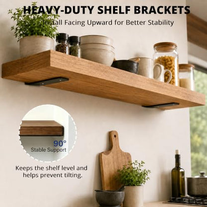 10 Inch Heavy Duty Floating Shelf Brackets 2 Pack Black Shelf Supports - size: 2 Pack