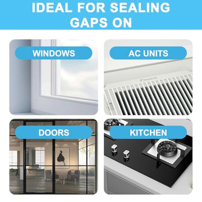 Window Sealing Tape Weather Stripping 3 Inch x 35 Yards Clear Window Insulation Draft Isolation Sealing Film Tape for Shower Glass Gaps Seal Windproof, Residue Free (3 Inch x 35 Yards) - style: 3 Inch x 35 Yards
