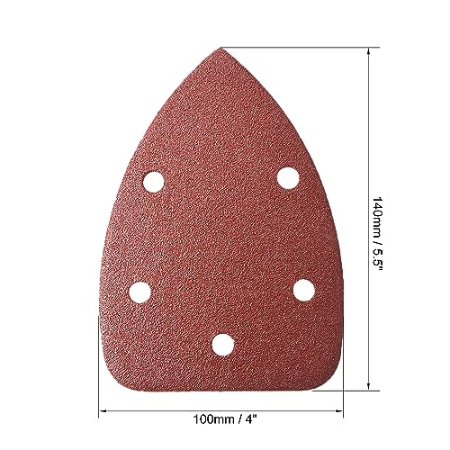 uxcell Detail Sander Sandpaper, Triangular Sanding Paper, Hook and Loop Sanding Pads, Triangle Oscillating Multi Tool, 100 Grits 5 Holes, 10pcs - size: 100 Grits