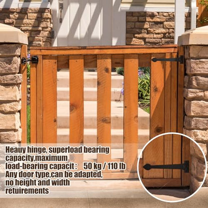 2 Pack 15" Heavy Duty T Strap Hinges with Screw, Classic Style