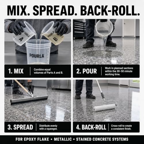 UltraShield Polyaspartic Floor Coating Kit, Clear Top Coat, 2 Gallon
