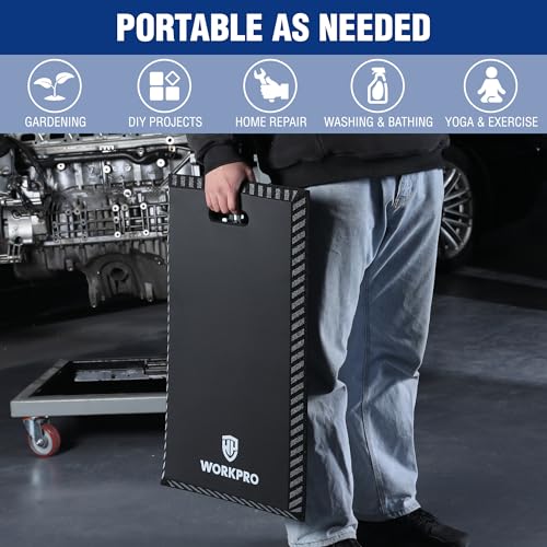 WORKPRO Extra Thick Kneeling Pad, Soft NBR Foam Knee Cushioning for Knees - color: Black