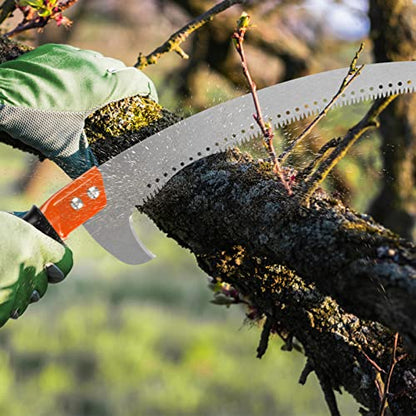 10FT Pole Saw for Tree Trimming 2-in-1 Hand Saw Steel Blade Tree Pruner - size: 10 FT