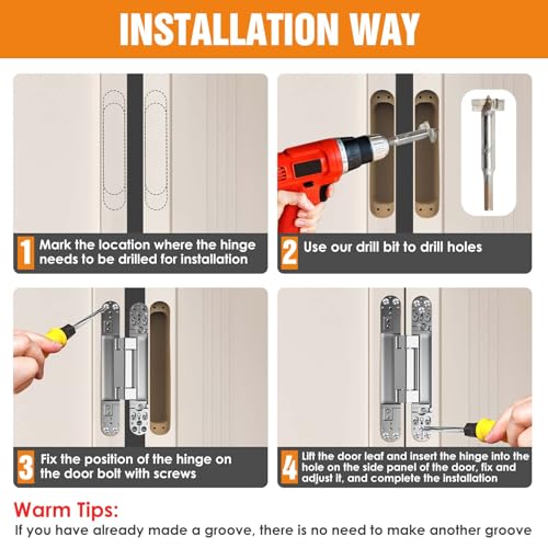 9.7" Hidden Door Hinge/Concealed Hinges,Invisible Hinges - color: silvery, size: 9.7 inches