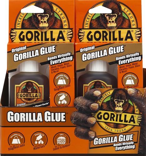 Gorilla Glue Original Waterproof Polyurethane Wood Glue Multi-Purpose Strong Adhesive Super Glue Strength - 2 Ounces