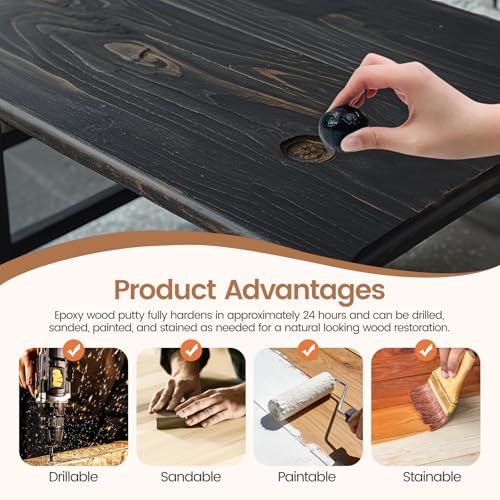 Boncart 21.16 oz 2-Part AB Epoxy Wood Putty - color: Black