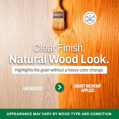 Smart BioHemp Plant-Powered 2.5-Gallon Wood Protectant, Protects from Water & UV Rays, Penetrating Treatment for Outdoor and Indoor Furniture, Marine, and Decking, 750-1000 Sq. Ft of Coverage - size: 2.5 Gallon