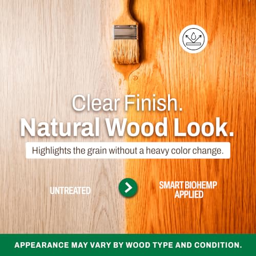 Smart BioHemp Plant-Powered 2.5-Gallon Wood Protectant, Protects from Water & UV Rays, Penetrating Treatment for Outdoor and Indoor Furniture, Marine, and Decking, 750-1000 Sq. Ft of Coverage - size: 2.5 Gallon