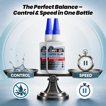 Fast & Control Wood Super Glue 4 oz, Medium Cyanoacrylate CA Glue - size: 4 oz