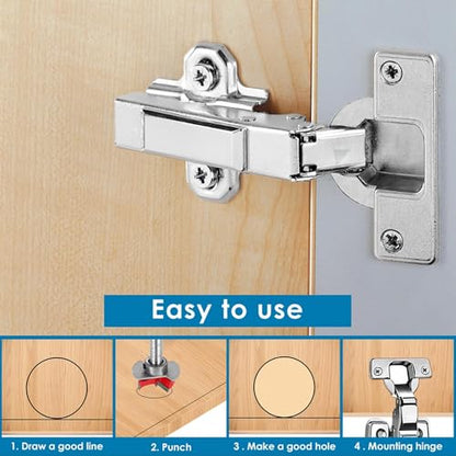 35mm Concealed Hinge Jig Kit, Bestgle Woodworking Tool Drill Bits Hinge Drilling Hole Router Jig for Cabinet Cupboard Door Installation, Hinge Hole Drill Guide Set with 35mm Forstner Bit