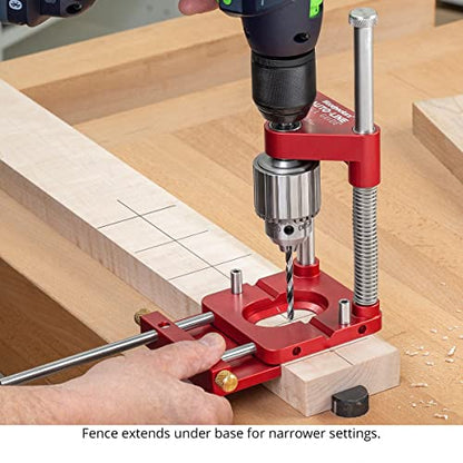 Woodpeckers Auto Line Drill Guide, Portable Drill Guide, Perfect Perpendicular Drilling, Versatile Base and Fence System