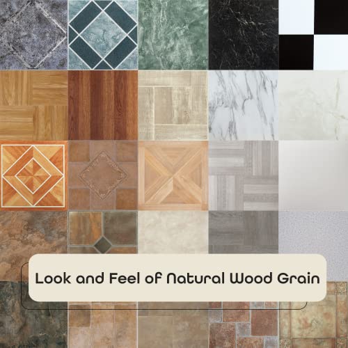 Tivoli Peel & Stick Vinyl Floor Tiles, 45-Pack, 12 x 12 in, White - color: WhtBrdr Inld Prqt