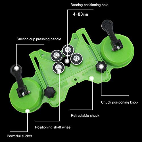 Drill Bit Hole Saw Guide, Adjustable Tile Hole Cutter Centering Locator Holder Jig Fixture for Ceramic,Tile,Glass(Color:Green) - color: Green