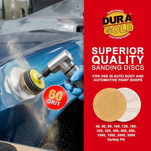 Dura-Gold Premium 2" Gold Hook & Loop Sanding Discs - 60 Grit (Box of 20) - size: 60-Grit