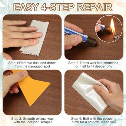 uxcell 4Pcs Wood Filler Sticks,Wood Repair Kit,Espresso Brown - color: Espresso Brown