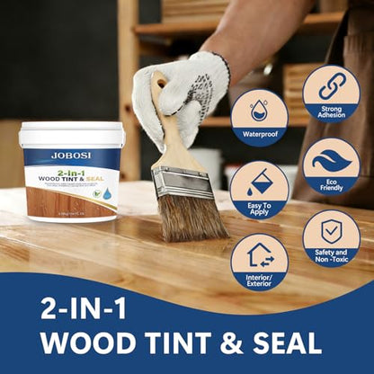 Advanced Wood Stain&Sealer, (Redwood, 5 Gallon), Enhances Wood Grain, Waterproof, Flexible, Crack Resistant, Weather Resistant, Non-Toxic Environmentally Friendly, to Wooden, Furniture, Fence, Shed - color: Redwood, size: 5 Gallon
