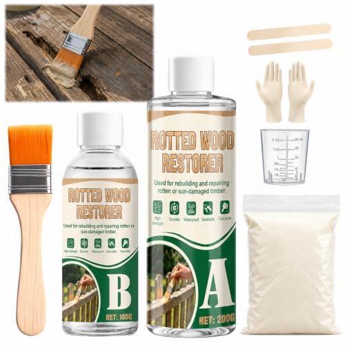JAOJAO Epoxy Wood Filler with Epoxy Resin and Hardener, Wood Flour