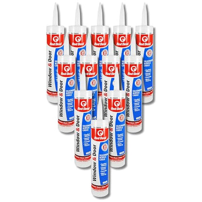Red Devil 087612 Window & Door Siliconized Acrylic Caulk (Clear), 10.1 oz, Pack of 12 - color: Clear, style: Pack of 12