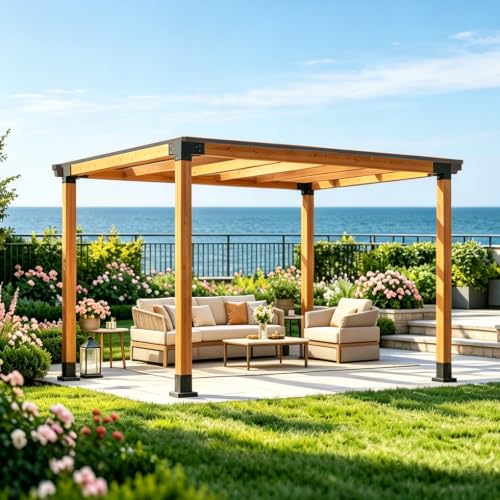 2 Pack 4x4 Post Base with Decorative Cover, Iron Deck Post Base - size: 4-Pc Kit: 2P Base+2P Base Cover