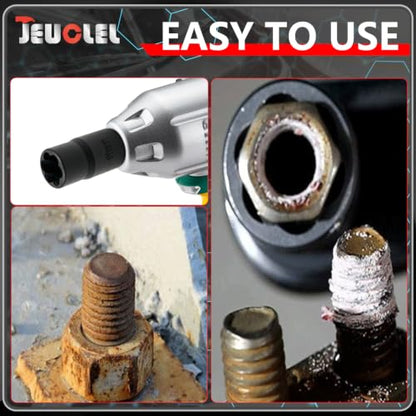 10PCS Twist Lug Nut Socket Set, 3/8" Drive Bolt Nut Extractor Tool - color: 10 Pcs Lug Nut Extractor 3/8 Inch Drive