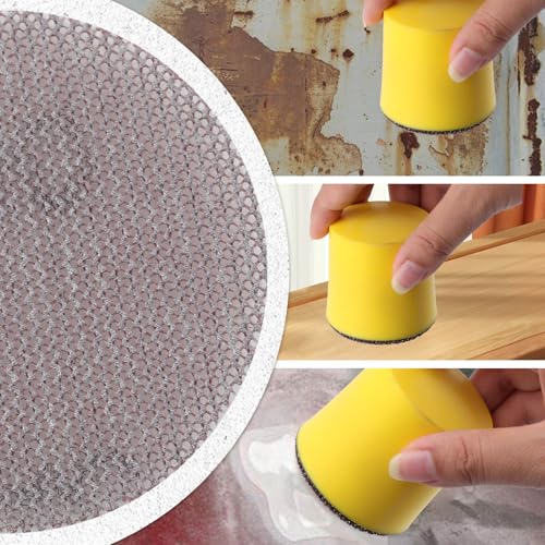 2 Inch Mesh Abrasive Mesh Sandpaper Hook and Loop Sanding Discs 240 Grit, Pack of 35 Dust Free Net Sandpaper Abrasives Pads Drywall Sander Sandpaper for Metal, Wood, Composites, Brownish red - style: 240 Grit
