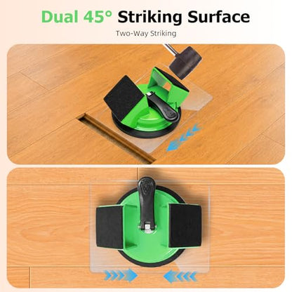 Heavy Duty Floor Gap Fixer Tool, Dual-Sided 45°Striking Surface - Green - color: Green