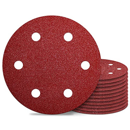 Awutzut 9 Inch 6 Hole Sanding Discs 40 Grit Hook and Loop for Drywall Sander 12PCS - style: 40 Grit