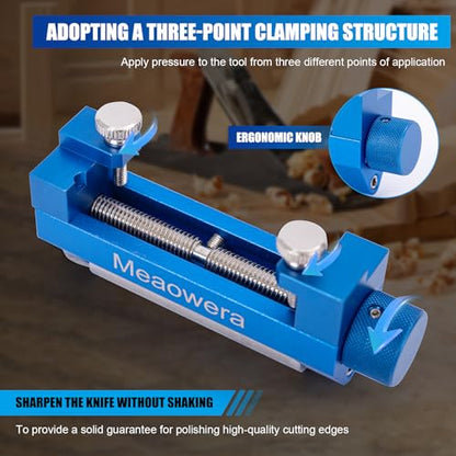 Chisel Sharpening Kit with Sharpening Stones – Wood Chisel Sharpener Honing Guide Set for Chisel Sharpening, Planer Blade Sharpener – Complete Wood Chisel Sharpening Kit with Whetstone - color: Blue Honing Guide and Stone