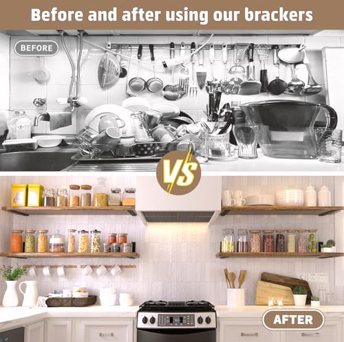 Countertop Support Bracket 16 Inch 3 Pack Countertop Bracket for Granite 3/8" Thick 16"x6"x2.5" Heavy Duty L Brackets Shelf Brackets Metal Corbels for Quartz/Granite/Wood/Concret/ Laminate Countertops - size: 16 Inch, style: black-3 pack