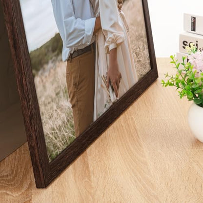 Solid Wood 14x24 Frame - Single Frame, Rustic Walnut 14 x 24 Poster Frame for Artwork, Puzzles, Photos and Movie Posters Picture Frames, Perfect Christmas Frame - size: 14" x 24"