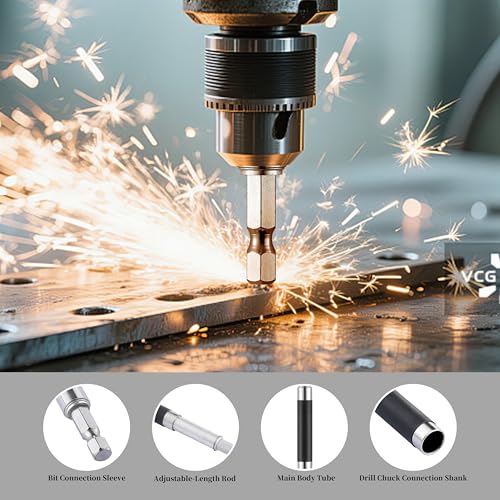 3PCS Bit Holder, HIA Magnetic Drill Bit Holder Extension, small (3.07"–4.6"), medium (4.7"–7.8") and large (5.5"–9.4")
