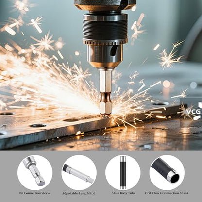 3PCS Bit Holder, HIA Magnetic Drill Bit Holder Extension, small (3.07"–4.6"), medium (4.7"–7.8") and large (5.5"–9.4")