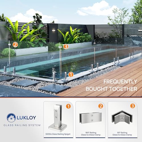 LukLoy 6 Pack T304 Stainless Steel Glass Railing Spigot Brushed - color: Silver - 6 Pack