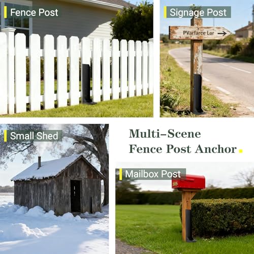 4 Pack Fence Post Repair Kit, Thickened Fence Post Anchor Stakes