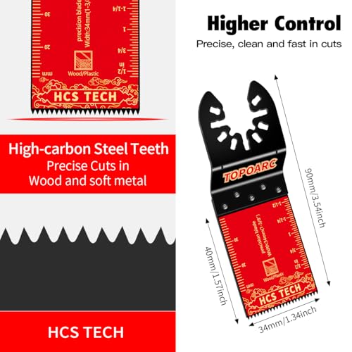 TOPOARC 13Pcs Oscillating Saw Blades, HCS Japanese Tooth