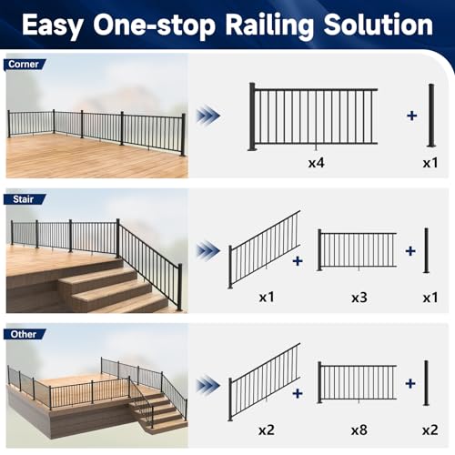 Egadis 4 Pack Aluminum Fixed Railing Bracket Connector with Screws - color: The Brackets- Fixed
