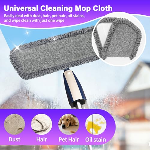 16.5" Microfiber Mop Pads Refills, 3 Pack Reusable Replacement Heads - color: 16"grey*3