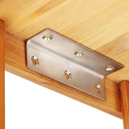 AKOLAFE 22PCS Stainless Steel Angle Brackets - 3.9'x1' Heavy Duty Corner Brace 90 Degree Internal L Brackets for Wood Joint Fastener