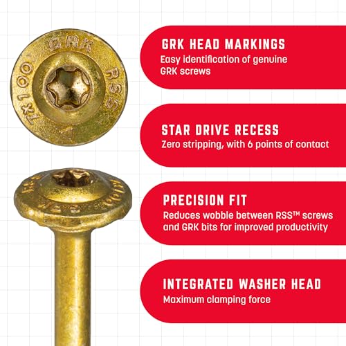 GRK Fasteners RSS™ 5/16 x 3-1/8" Rugged Structural Framing Screws, 100 PCS - size: 5/16" x 3-1/8"