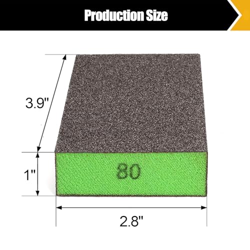 18 Pack Sanding Sponge, Washable and Reusable Sanding Block for Wood Drywall Metal Glasses Coarse/Medium/Fine/Superfine in 60/80/120/220 Grit Sandpaper Block Sand Paper Brick (3.9'' × 2.8'') - size: 18 Pack