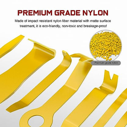 Nilight 8PCS Auto Trim Removal Tool Kit No-Scratch - color: Yellow, size: 8Pcs
