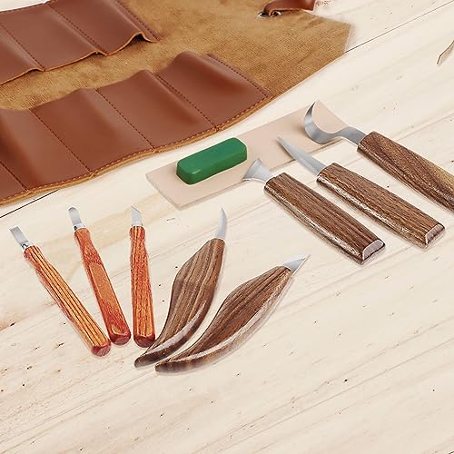Wood Carving Tools Whittling Kit - color: Dark Brown
