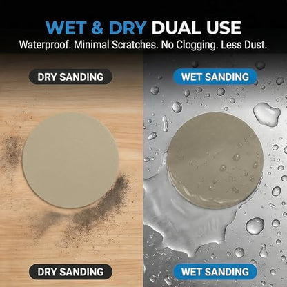 50 Pcs 2" Wet Dry Sandpaper, 5000 Grit, Hook & Loop - style: 5,000 Grit