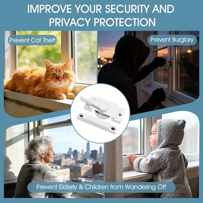 3 Pack Window Sash Locks - Sliding Window Latch Replacement for Single-Hung and Double-Hung, White Cam Lock for Vertical and Horizontal Sliding Windows