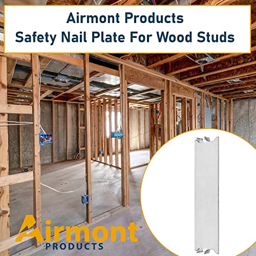 AP-12062, Safety Nail Plate for Wood Studs 16-Gauge Steel, 1.5 x 6 Inch, Protect Plumbing and Wiring, Sharp Pointed Prongs, Anti-Nail Protection Plate Shield, Made in USA