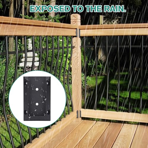 Eapele 20pcs Deck Railing Brackets Connectors for 2x4 Railing Wood Post with 120pcs Wood Screws